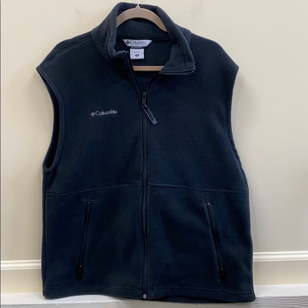 Columbia M black fleece vest